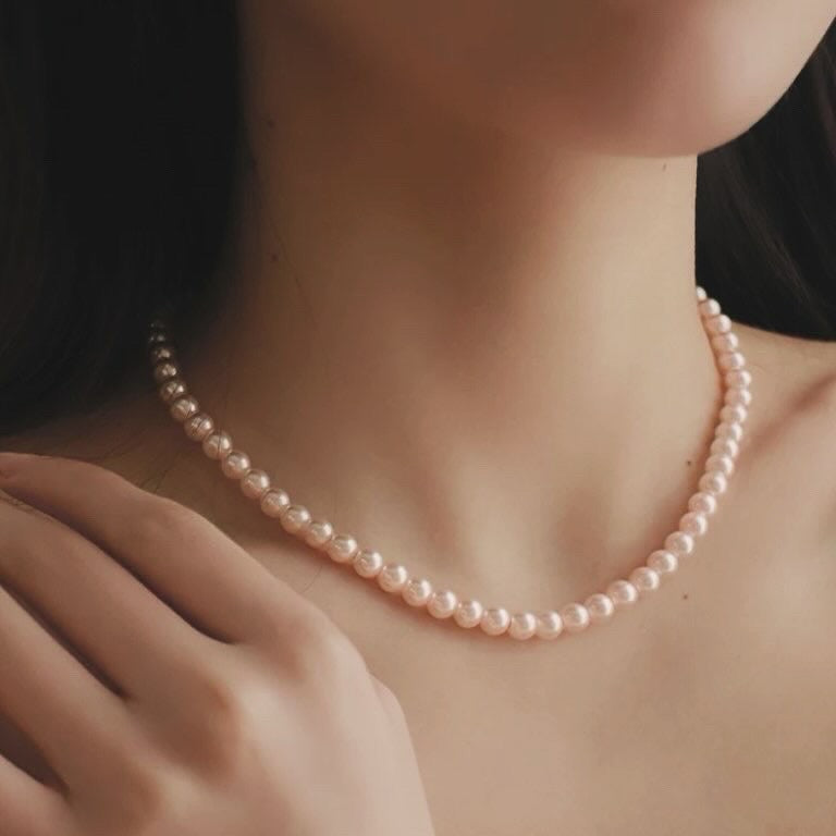 Sakura-Pink Pearl Necklace