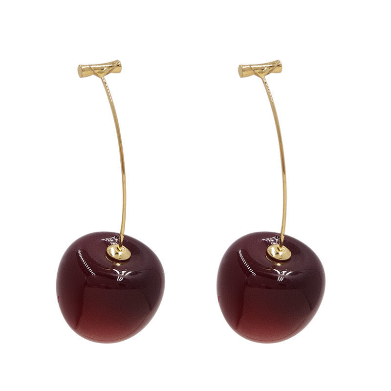 Claret long cherry earrings