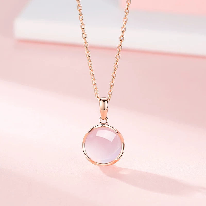 Sakura-Pink Crystal Necklace