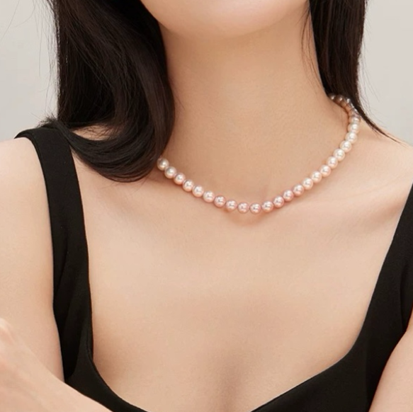 Sakura-Pink Pearl Necklace