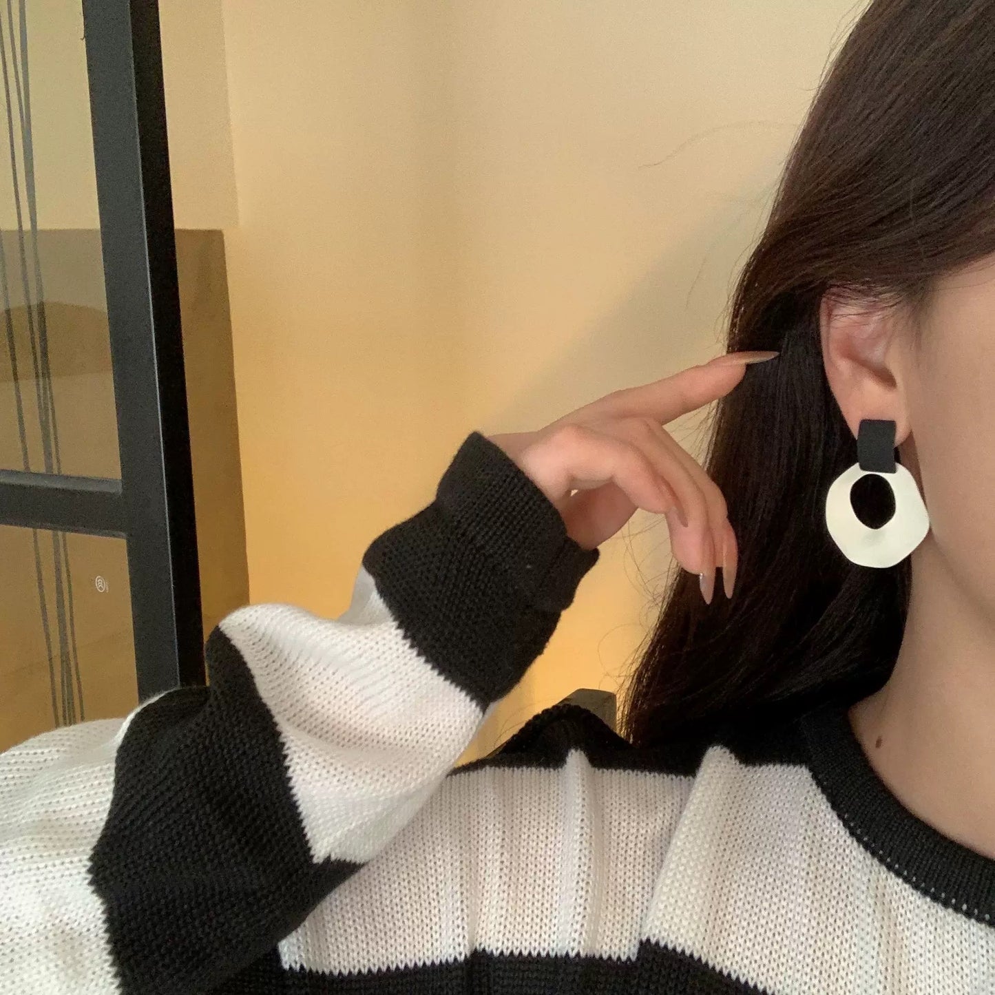 Black&White Circle Earrings