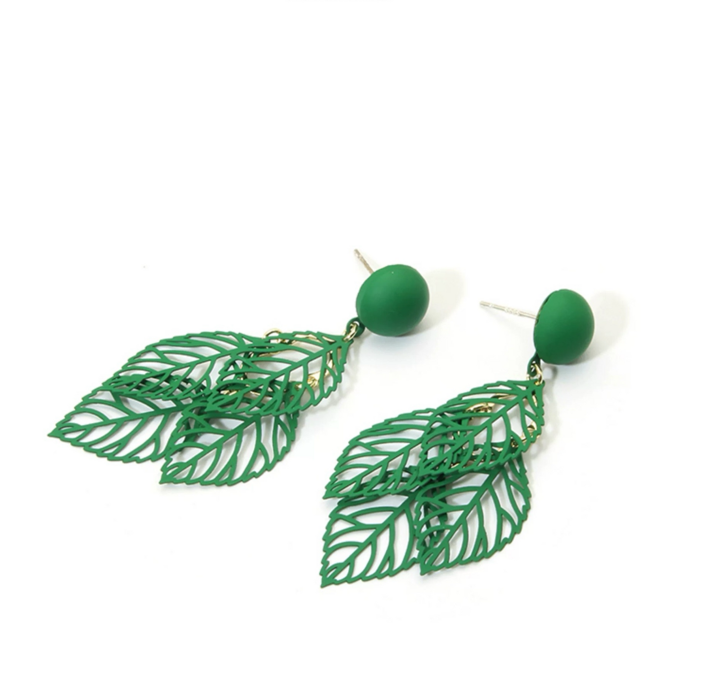 Green Leaf Earrings