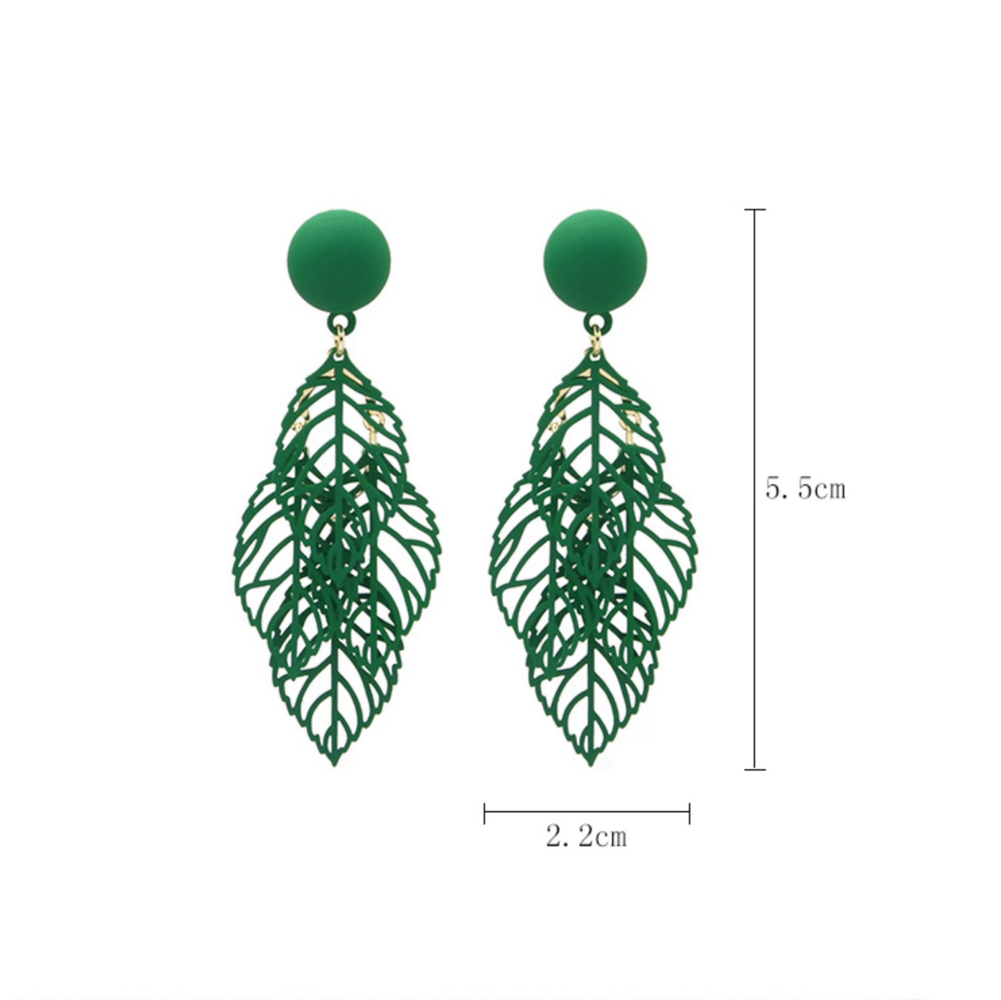 Green Leaf Earrings